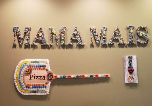 Wall decor featuring the text 