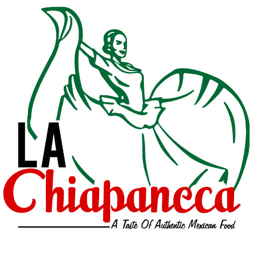 Logo for La Chiapaneca, featuring a stylized depiction of a person in traditional Mexican attire riding a horse. The text 