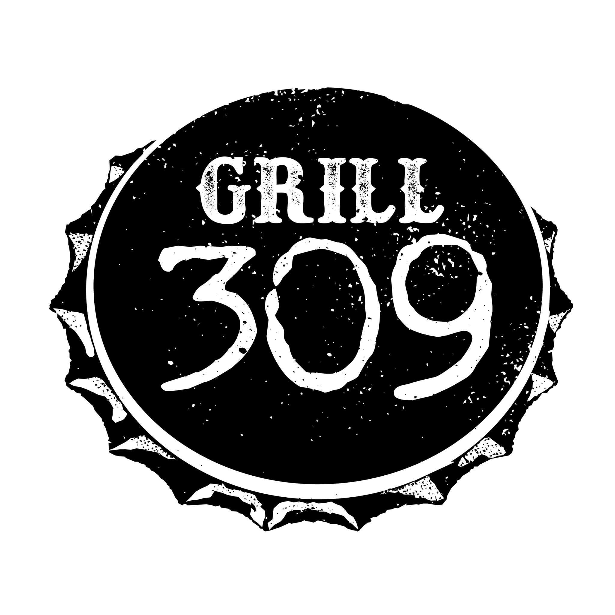 A black and white logo featuring a bottle cap design with a distressed texture. The cap surrounds the text 