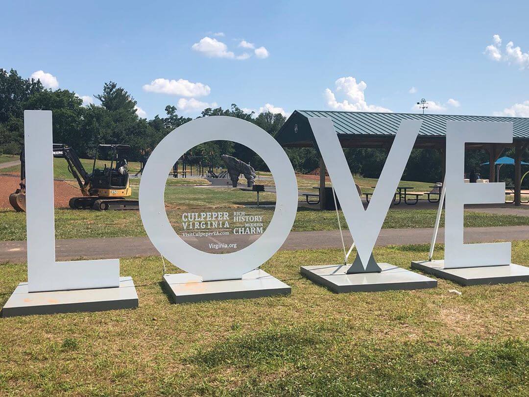 Large sculpture spelling 