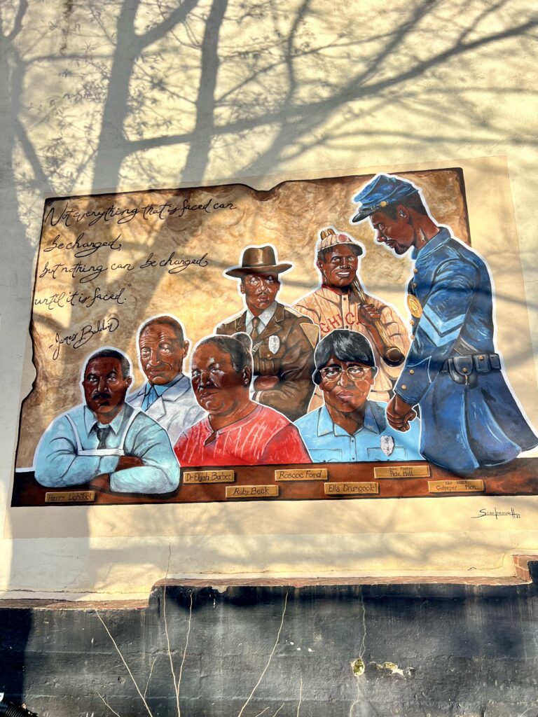 photo of mural of 7 trailblazing African Americans from Culpeper, VA
