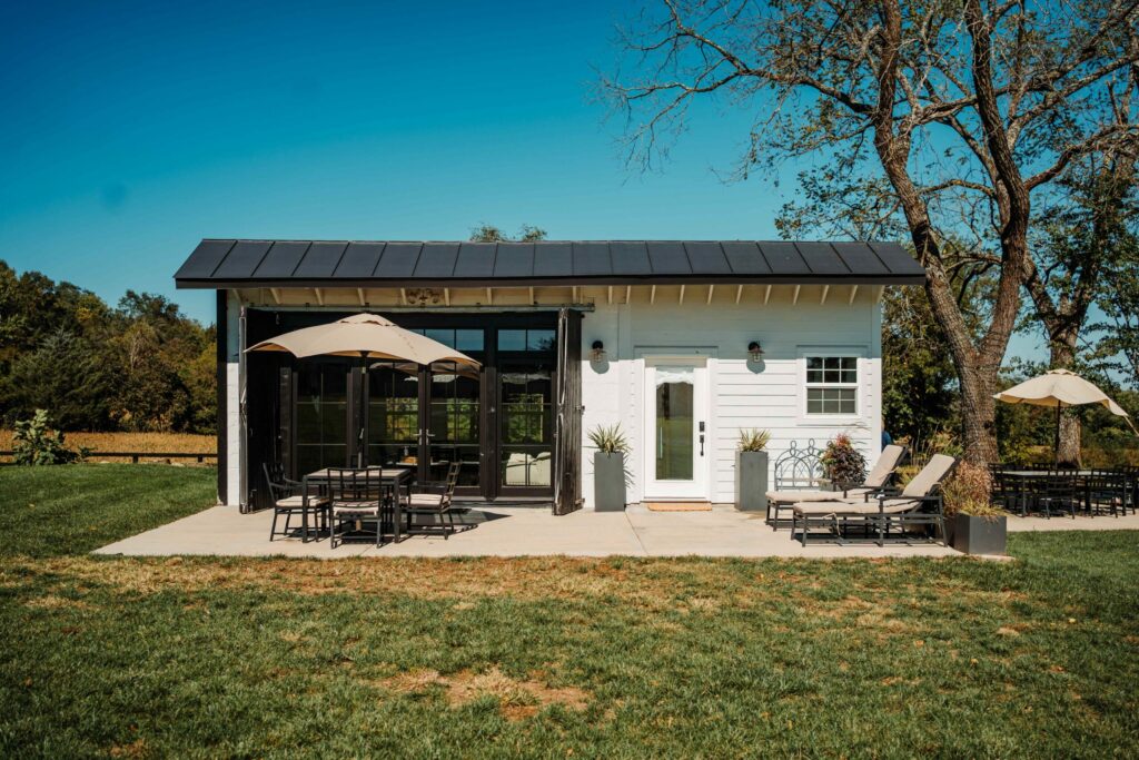 white farm house