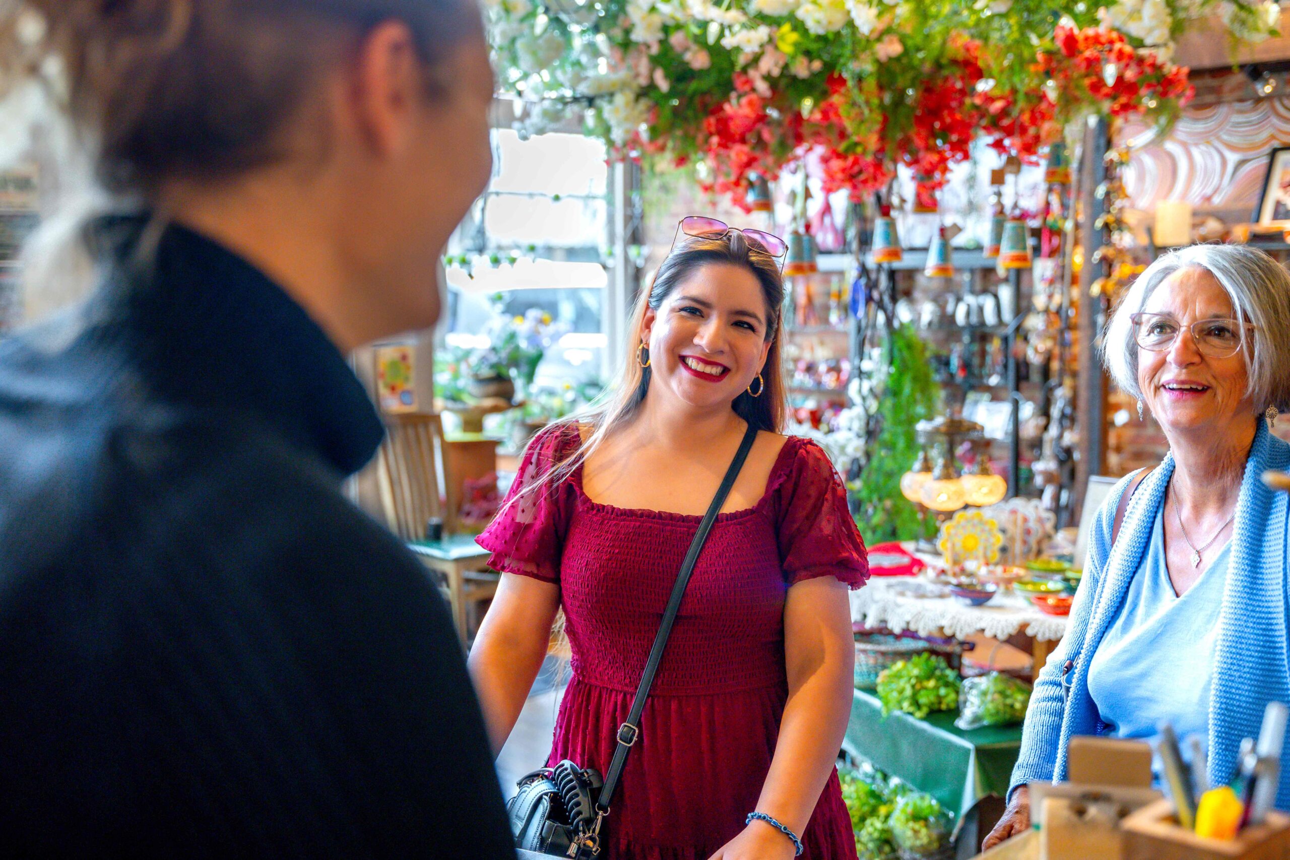 two woman shopping in a store