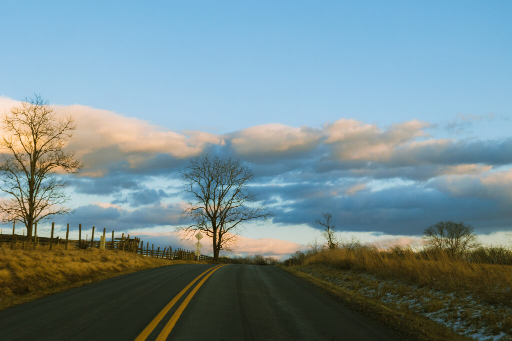 Winter drive in Culpeper, VA